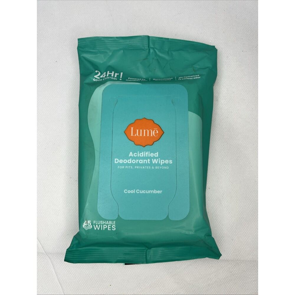 LUME ACIDIFIED Deodorant Wipes -- COOL CUCUMBER 45 WIPES